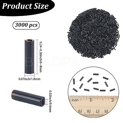 3000Pcs Glass Bugle Beads SEED-PA0001-13B-1
