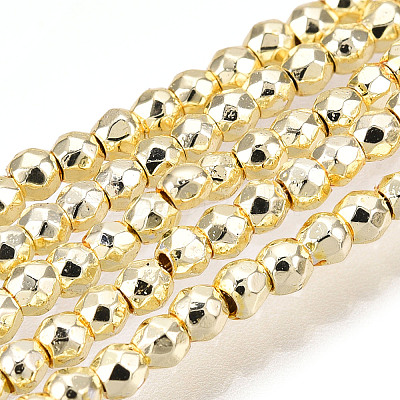 Electroplate Non-magnetic Synthetic Hematite Bead Strands G-Q465-12G-1