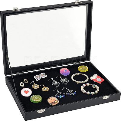 PU Presentation Clear Glass Lid Boxes CON-WH0086-023-1