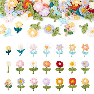 42Pcs 21 Styles Flower Computerized Embroidery Cloth Patches PATC-TA0001-27-1