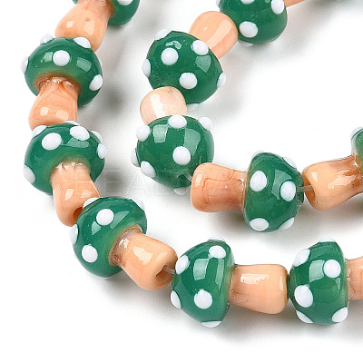 Handmade Lampwork Beads Strands LAMP-N024-09E-1