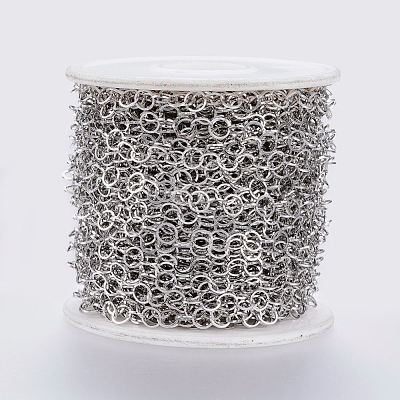 Tarnish Resistant Handmade 304 Stainless Steel Cable Chains STAS-G038-14P-1