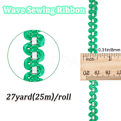 25M Metallic Yarn Lace Ribbons OCOR-GF0003-09C-1