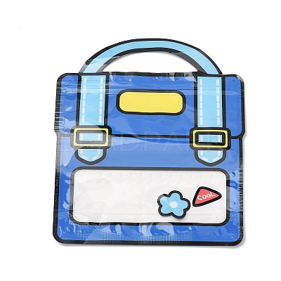 2Pcs Backpack Shaped Plastic Gift Storage Resealable Bags with Handles PL-CBADA12-01A-1