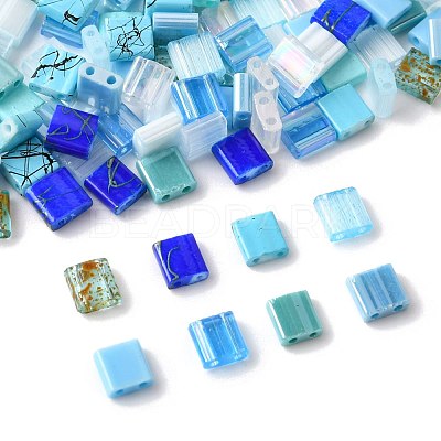 100Pcs 12 Styles 2-Hole Glass Seed Beads SEED-FS0001-44-1