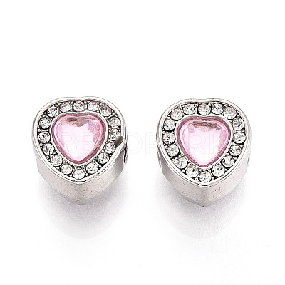 Rack Plating Alloy Rhinestone European Beads FIND-N011-06P-1