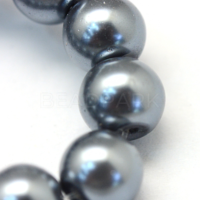Baking Paint Pearlized Glass Pearl Round Bead Strands HY-Q003-6mm-12-1