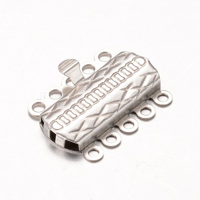 Tarnish Resistant 304 Stainless Steel Multi-Strand Box Clasps STAS-G140-14P-1