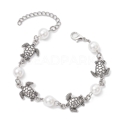 Ocean Series Alloy Tortoise Link Bracelets BJEW-JB11840-02-1