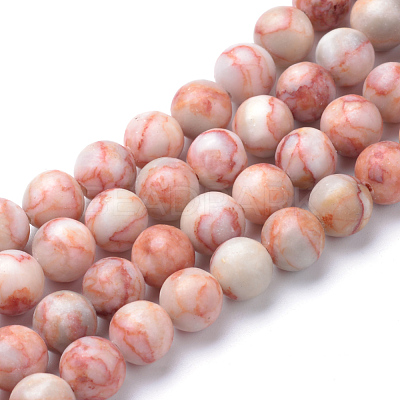 Natural Red Netstone Bead Strands G-R345-4mm-45-1