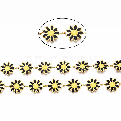 304 Stainless Steel & Enamel Link Chains CHS-Q004-001A-NF-1