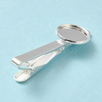 Brass Tie Bar Clips Tie Pins with Blank Cabochon Settings KK-A159-01S-1