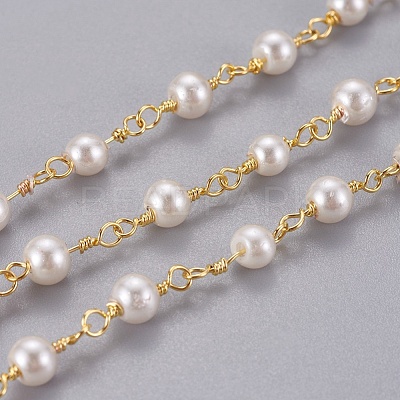 Handmade Acrylic Imitaion Pearl Beaded Chains CHC-K007-H01-1