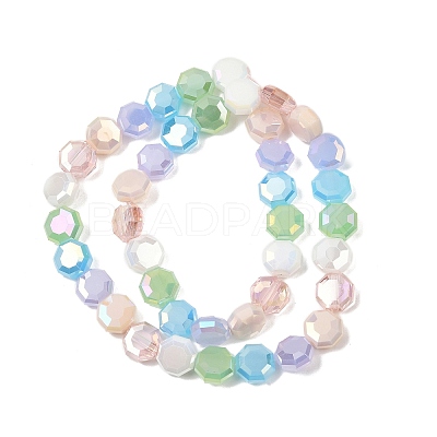 Electroplate Opaque Glass Beads Strands EGLA-G039-05A-01A-1