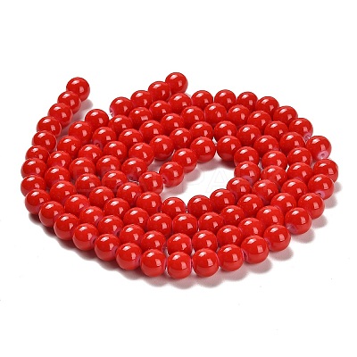 Painted Glass Bead Strands DGLA-S071-8mm-49-1
