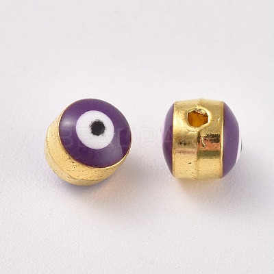 Alloy Enamel European Beads ENAM-WH0047-14D-1