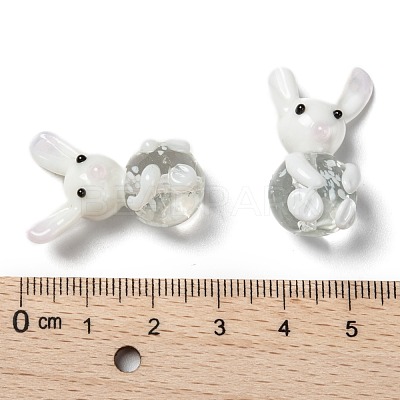 Handmade Bunny Lampwork Beads X-LAMP-P051-J01-1