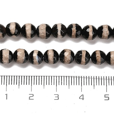 Natural Tibetan Striped Pattern dZi Agate Beads Strands G-B079-B01-01-1