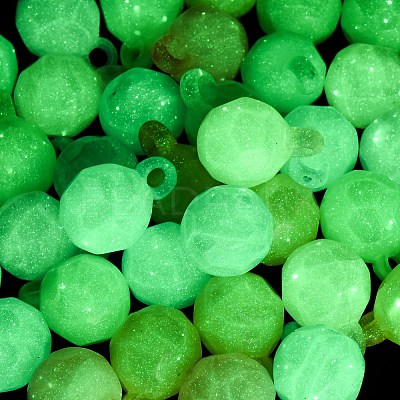 Opaque Luminous Glitter Powder Acrylic Pendants OACR-G052-12C-1
