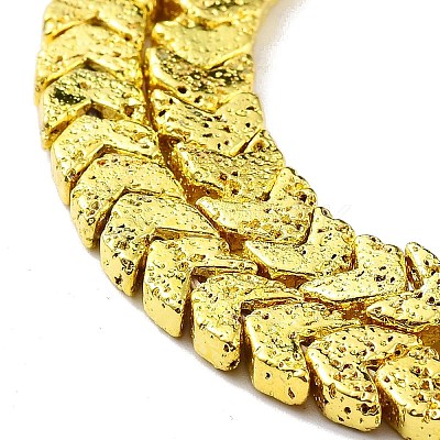 Electroplated Natural Lava Rock Beads Strands G-H303-A02-G-1