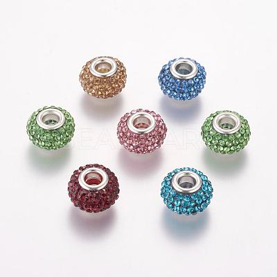 Grade A Rhinestone European Beads CPDL-H001-M-1