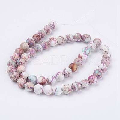 Natural Imperial Jasper Beads Strands G-E358-8m-01-1