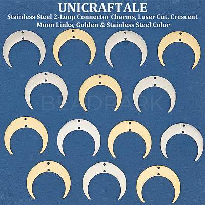 20Pcs 2 Colors 201 Stainless Steel 2-Loop Connector Charms STAS-UN0055-20-1