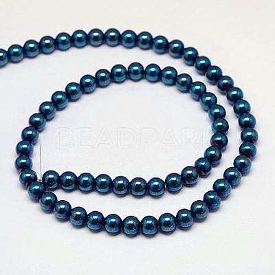 Electroplate Non-magnetic Synthetic Hematite Beads Strands G-J169A-4mm-03-1