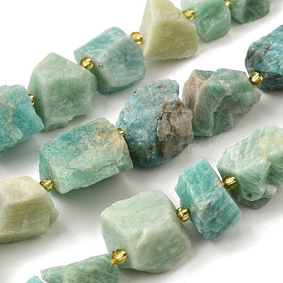 Raw Rough Natural Amazonite Beads Strands G-Z087-B24-1