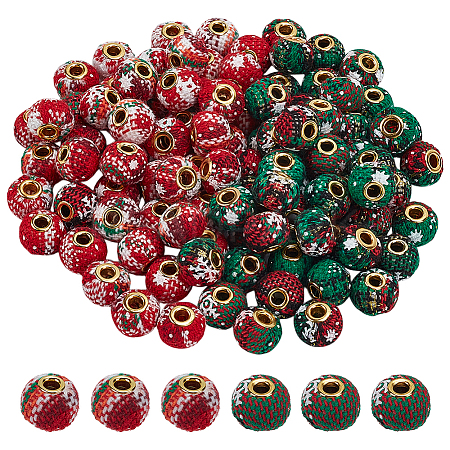 100Pcs 2 Colors Polyester European Beads FIND-PH0029-12-1