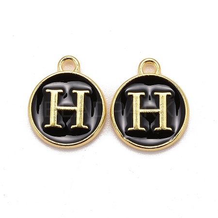 Golden Plated Alloy Charms LS-ENAM-S118-02H-1