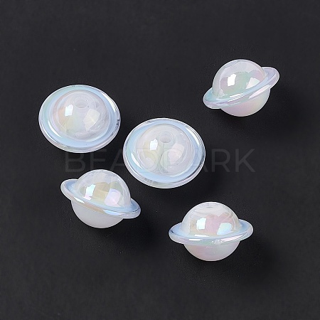 UV Plating Rainbow Iridescent Acrylic Beads PACR-M003-11F-1