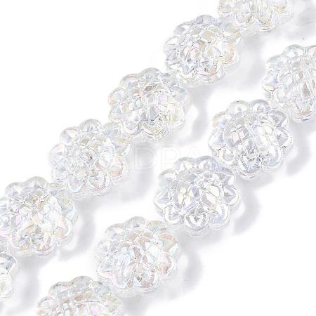 Transparent Electroplate Glass Beads Strands EGLA-N012-16-1
