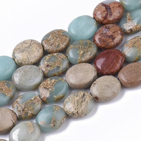 Natural Aqua Terra Jasper Beads Strands X-G-S366-015A-1