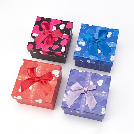 Heart Pattern Cardboard Jewelry Boxes CBOX-L007-001A-1