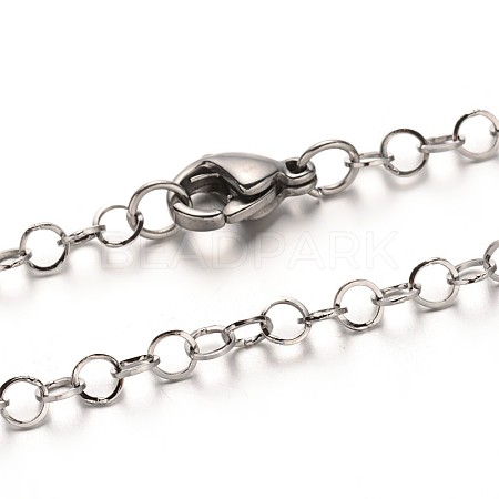 Tarnish Resistant 304 Stainless Steel Cable Chain Necklaces NJEW-N0046-02P-1