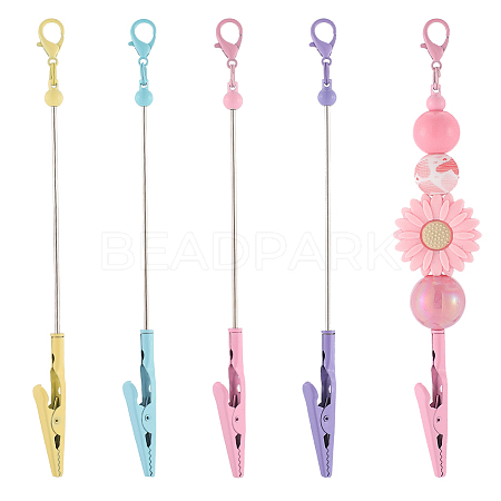 4Pcs 4 Colors Alloy Bracelet Tool Jewelry Helper Beadable Alligator Clip AJEW-SP0001-71A-1