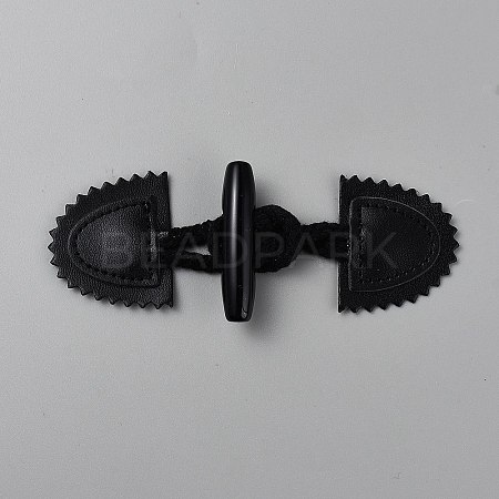 Leather Sew on Coat Tab Closures AJEW-WH20048-10-1