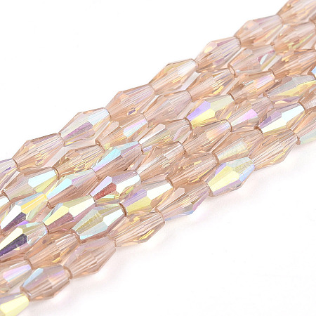 Transparent Electroplate Glass Beads Strands GLAA-K064-05A-01E-1