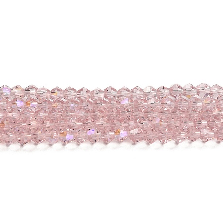 Transparent Electroplate Glass Beads Strands GLAA-F029-3mm-D26-1