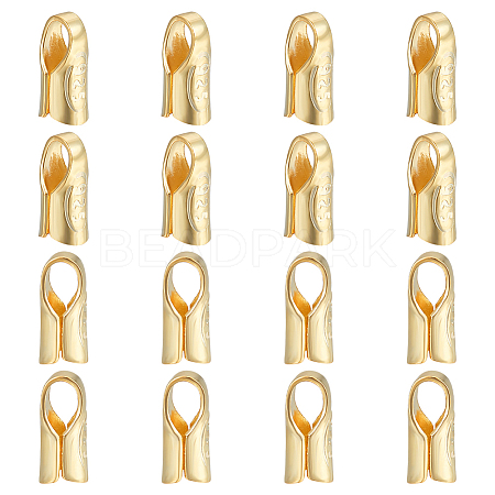 16Pcs S925 Sterling Silver Cord End STER-BC0003-05G-1