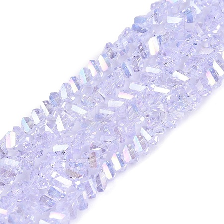 Electroplate Transparent Glass Beads Strands LS-EGLA-Q139-01A-A23-1