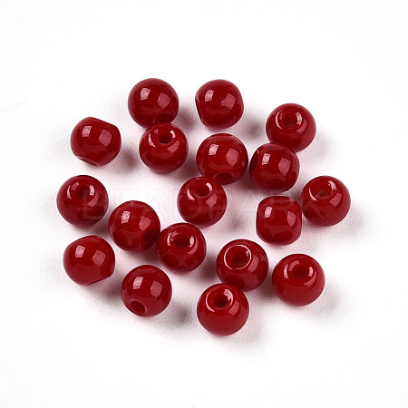 Opaque Solid Color Glass Beads GLAA-N007-4mm-A07-1