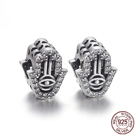 Hollow 925 Sterling Silver European Beads OPDL-L017-069TAS-1
