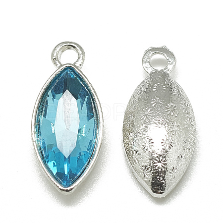 Alloy Glass Pendants PALLOY-T041-7x15mm-12-1