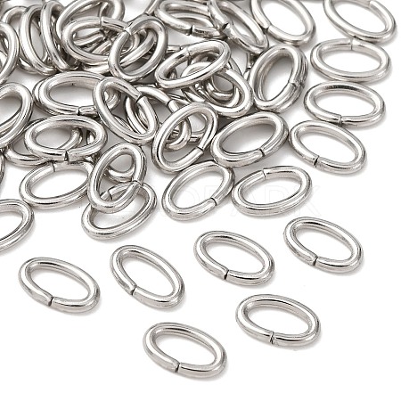 Tarnish Resistant 304 Stainless Steel Open Jump Rings X-STAS-Q186-03-8x5mm-1