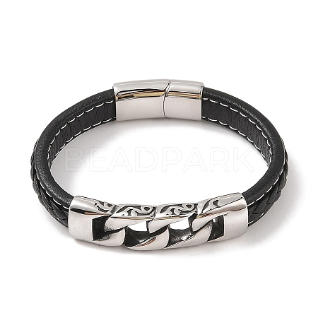 Braided Microfiber Leather Cord Bracelets BJEW-B096-09AS-1
