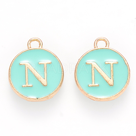 Golden Plated Alloy Enamel Charms ENAM-S118-05N-1