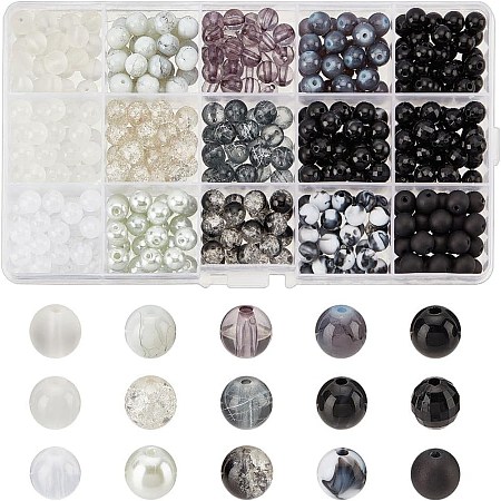 Acrylic & Glass Round Beads CCG-PH0001-03-1