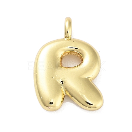 Rack Plating Brass Balloon Letter Pendants KK-C050-01G-R-1